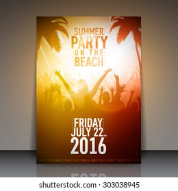 Volante de veraneo de fiestas en la playa - Diseño de plantillas de vectores