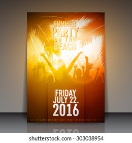 Summer Beach Party Flyer - Vector Template Design