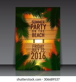 Summer Beach Party Flyer | Vector Design