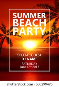 Summer Beach Party Flyer - Vector Design