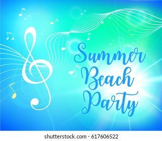Summer beach party flyer. Vector illustration