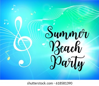 Summer beach party flyer. Vector illustration