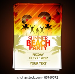 Summer Beach Party Flyer - Vector Design