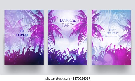 Summer Beach Party Panorama - Vector Illustration