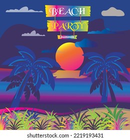 Summer beach party post template