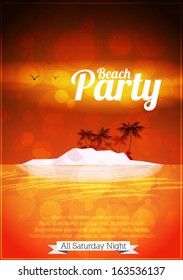 Summer Beach Party Poster - Vector Illustration