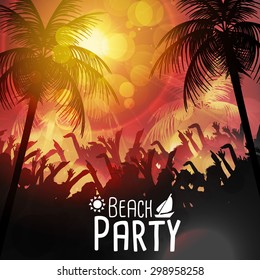 Summer Beach Party Poster - Vector Illustration