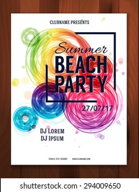 Summer Beach Party. Sunset. Flyer, Poster template - Vector Design.