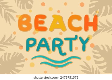 Summer beach party template poster. Summer flyer for night club.