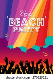 Summer Beach Party Vector Flyer Template