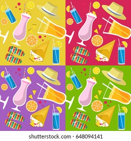 summer beach pattern set