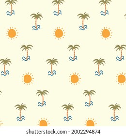 summer beach pattern template vector