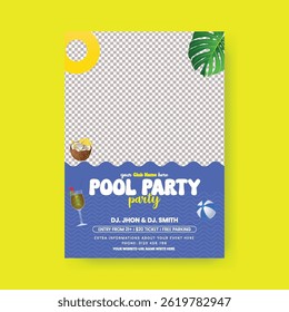 summer beach pool party editable print flyer or poster for summer fashion sale poster template, summer Holiday and tour advertisement background, summer leaflet, brochure cover design