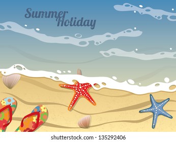 Summer beach postcard