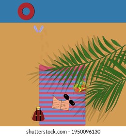 postal de playa de verano, afiche. 