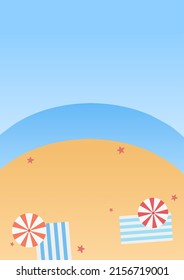 Sommerbeachposter-Vorlage mit hellblauem Himmel und Urlaubsstimmung