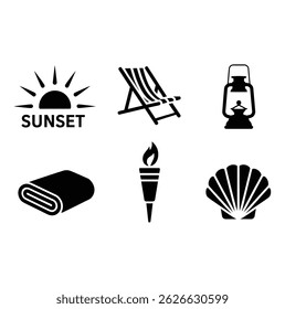 summer beach relaxation vector art