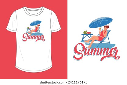 Summer beach relaxing t shirt design