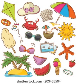 Summer Patches Collection Vector Illustration Funny Stock Vector ...