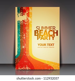 Summer Beach Retro Party Flyer | EPS10 Vector Design