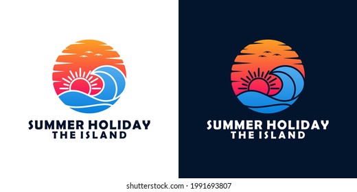 Summer Beach Retro Vintage Logo