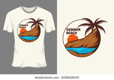 Summer Beach Retro Vintage T Shirt Mockup