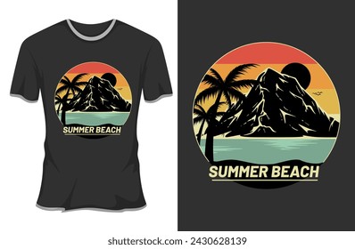 Summer Beach Retro Vintage T Shirt Mockup