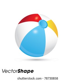 Summer beach rubber air ball vector illustration