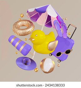 Summer Beach Sale 3D Render Vektor Reisewasser