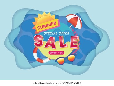 summer beach sale background vector design