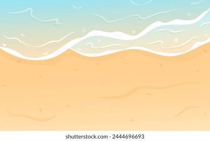 Summer beach, sand and waves background. Vector illustration