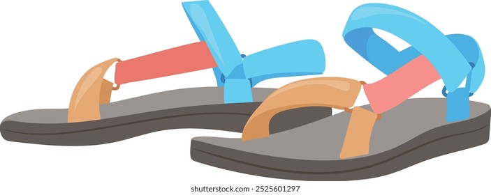 Summer beach sandals. Travel shoes cartoon icon isolated on white background