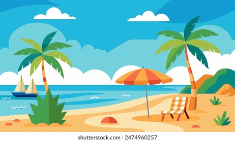 Sommer Strandszene Banner Design Hintergrund