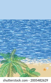Summer beach scenery. Good for use as a decorative poster or background image.