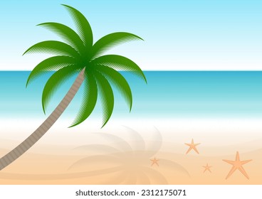 Summer Beach or Sea Background. Vacation or Holiday Background. Vector Illustration. 