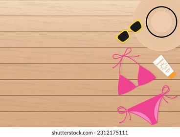 Summer Beach or Sea Background. Vacation or Holiday Background. Vector Illustration. 