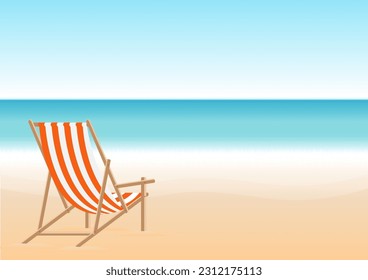 Sommerstrand oder Meereshintergrund. Ferien- oder Urlaubshintergrund. Vektorgrafik. 