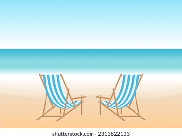 Playa de verano o fondo marino. Antecedentes de vacaciones o vacaciones. Ilustración vectorial. 