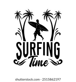 Summer Beach Sea Ocean Water Silhouette Illustration Vintage Design Icon Art Vector