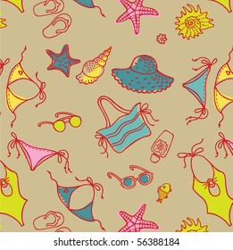 Summer beach seamless pattern