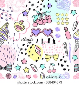 Summer beach seamless pattern.