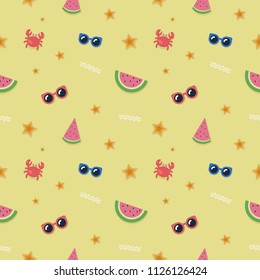 summer beach seamless pattern vector