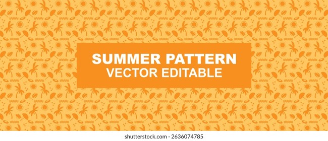 Summer beach seamless pattern. Vector Illustration