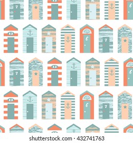 Summer beach seamless pattern. Vector illustration.