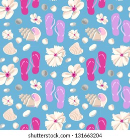 summer beach seamless vector pattern