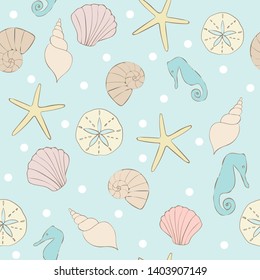 Summer Beach Seashore Repeat Pattern Vector