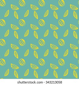 Summer beach shells seamless pattern background in doodle style. Linear graphic fabric