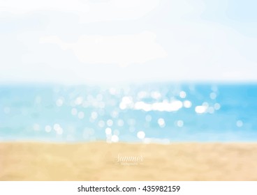 Summer beach with shiny sparkling sea water - vector background