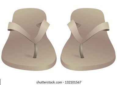 Summer beach shoes with jumpers for the fingers. Vector illustration.