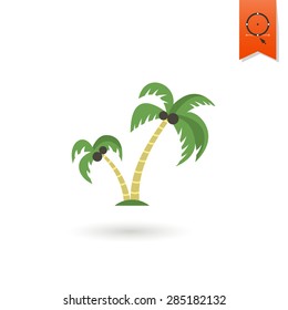 Summer and Beach Simple Flat Icon, Travel and Vacation. Vector